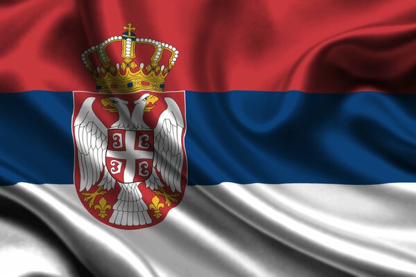 Image of a flowing Serb flag