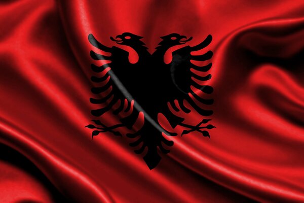 The image of the Albanian flag in motion