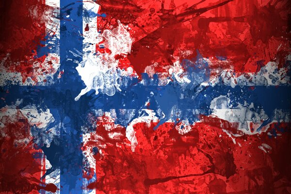 La bandera Noruega está pintada