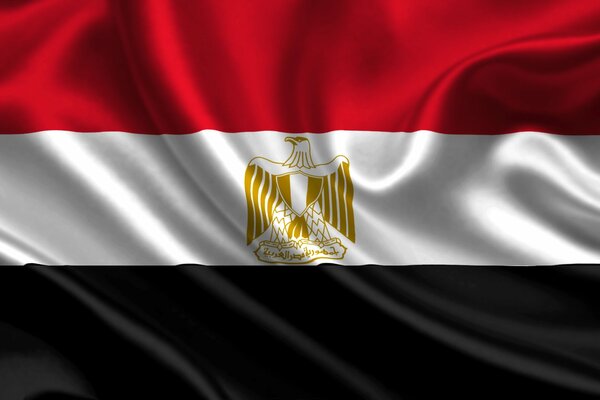 Background of the satin flag of Egypt