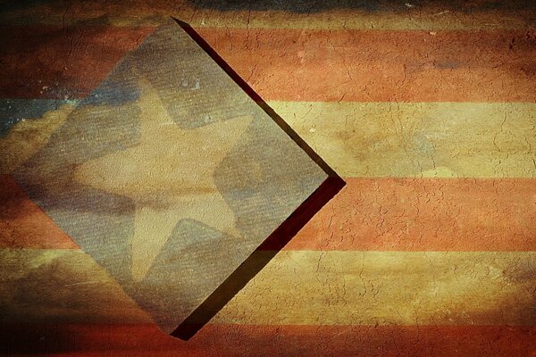 Retro-style flag with an antique effect