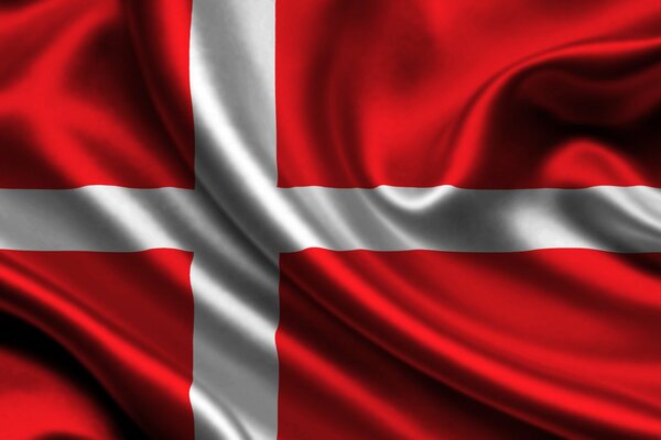 Датский флаг красный с белым