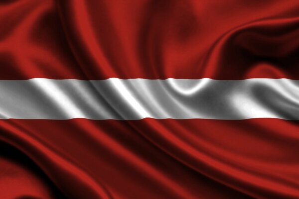 Image of the Latvian flag in the wind
