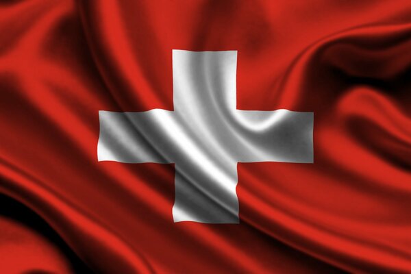 Red and white background Swiss flag