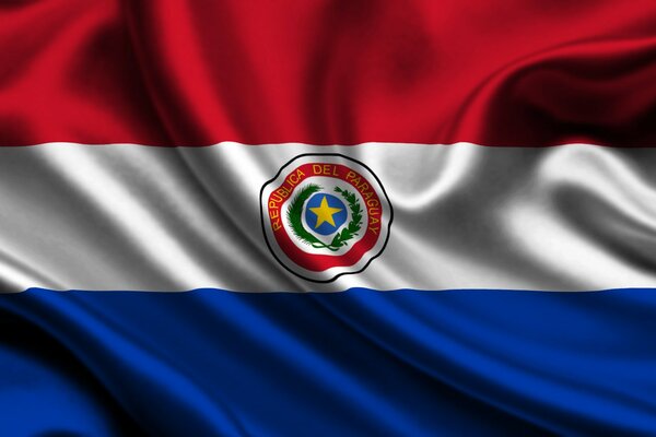 Immagine della bandiera paraguaiana nel vento