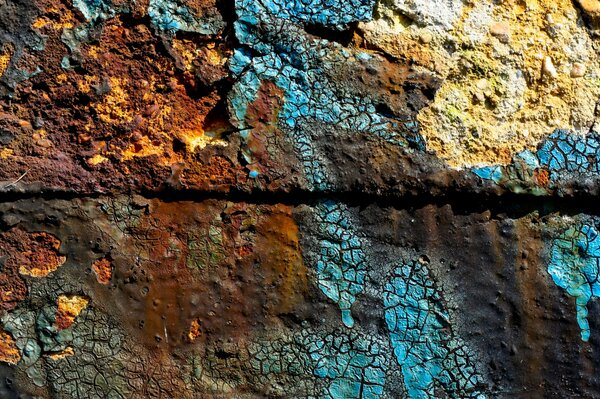 Image d un vieux mur de briques fissurées en désordre