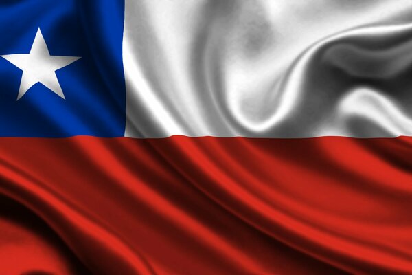 The flag of Chile is a white star on a red square