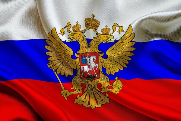 Russische Trikolore mit zweiköpfigem Wappen