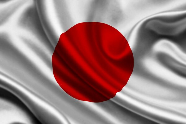 Drapeau japonais soleil rouge sur fond blanc