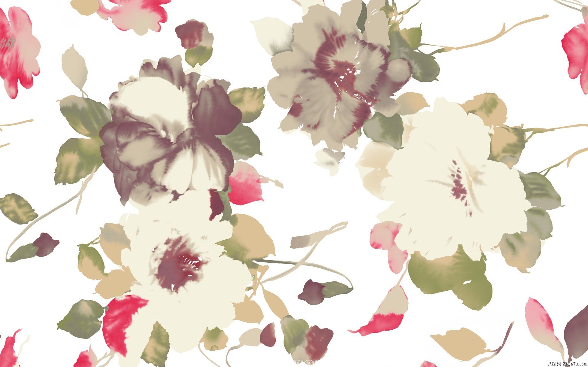 fleurs peinture fond