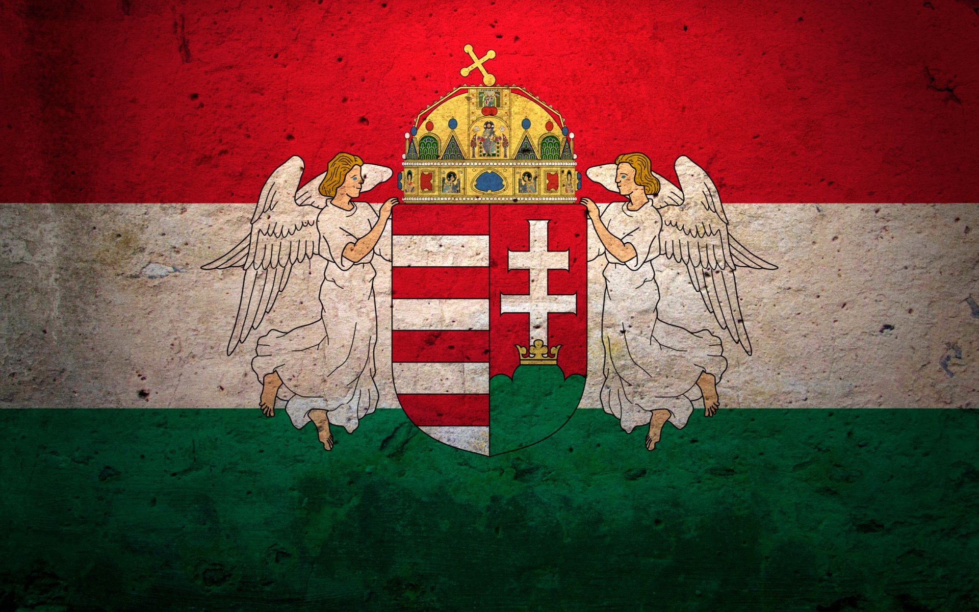węgry flaga kolory herb anioły