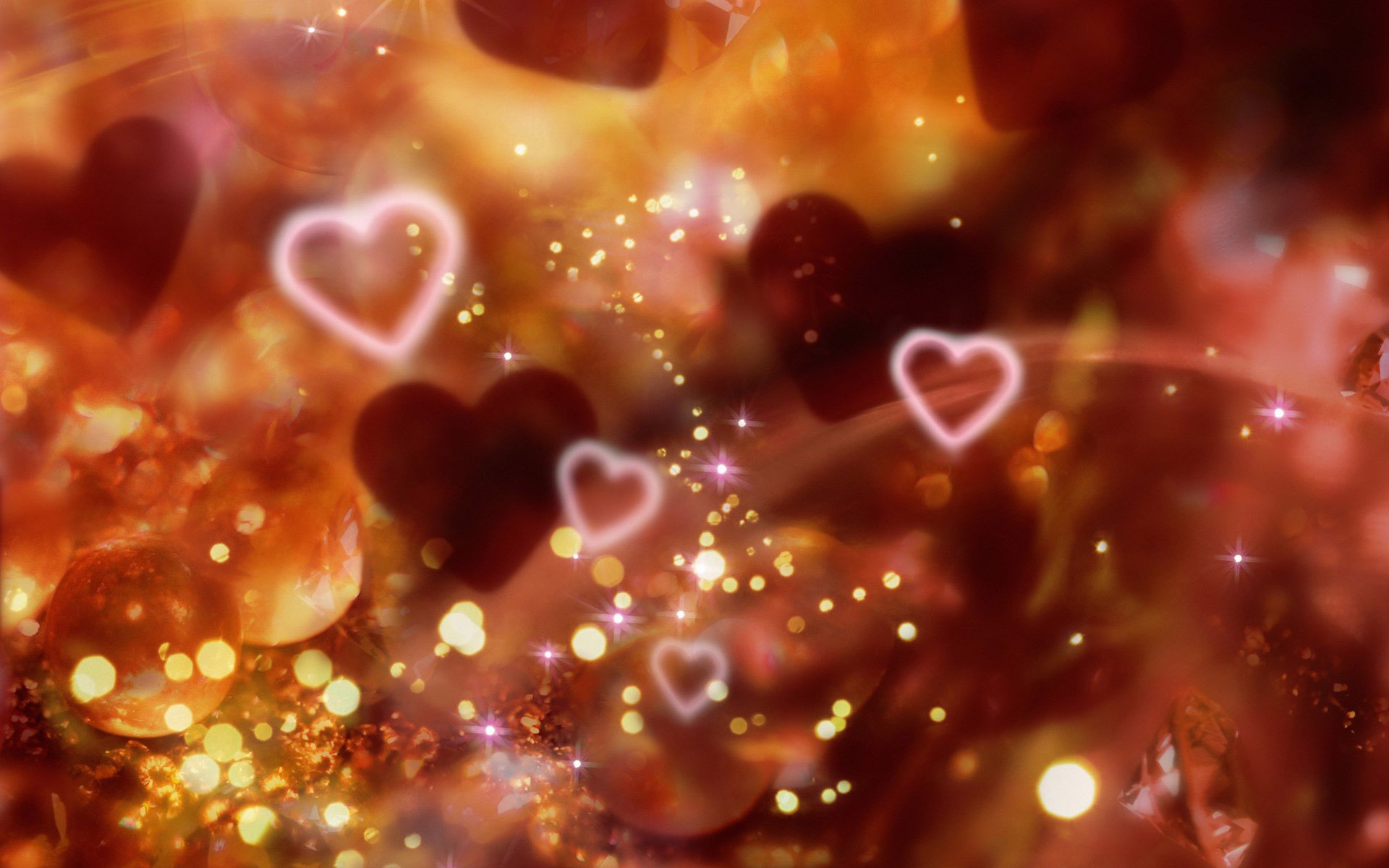 rojo corazones brillante