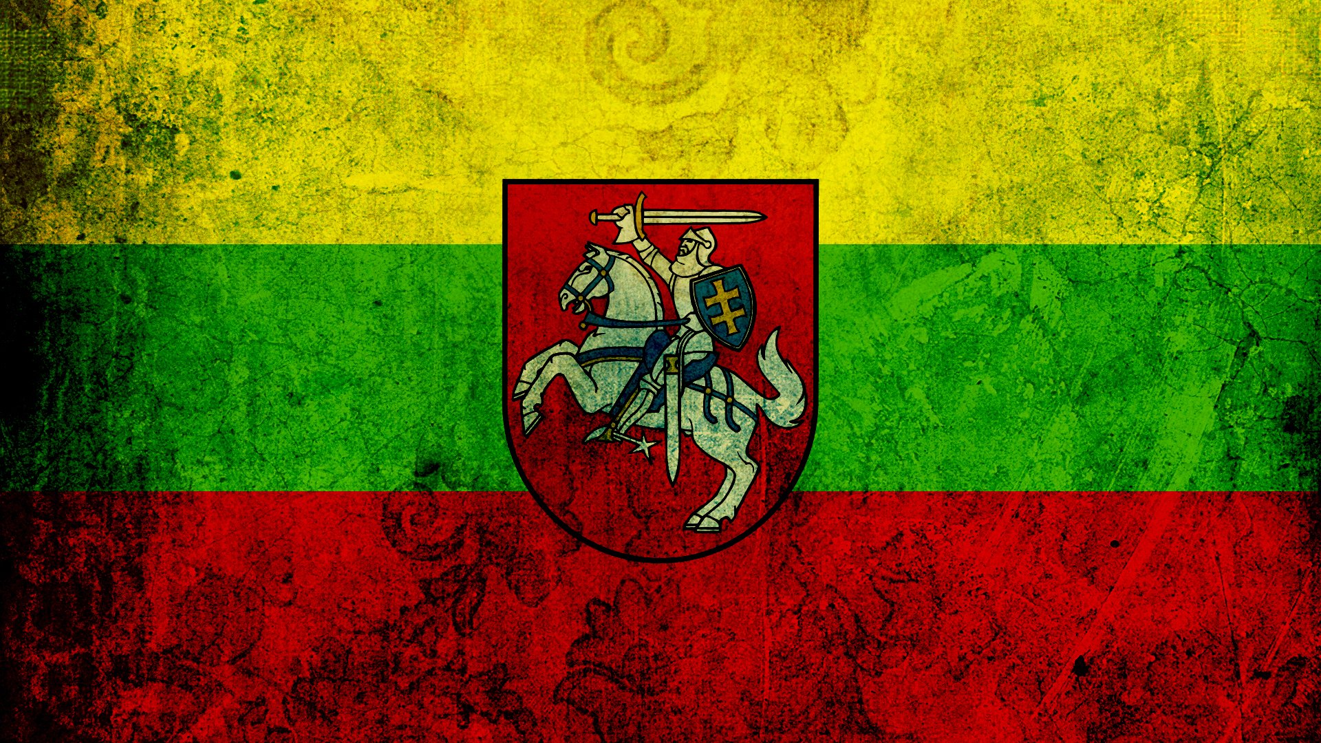 lituania república de lituania lietuvos respublika bandera escudo de armas jinete vitis