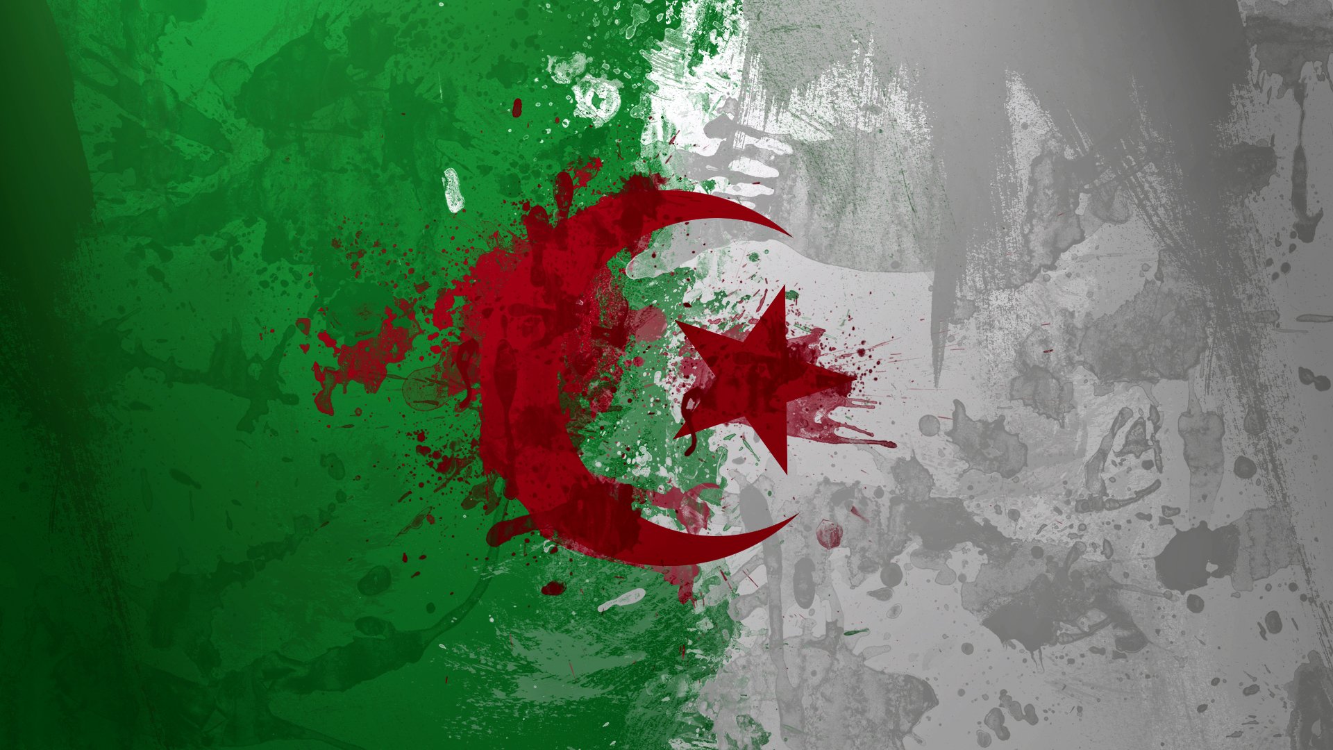 algérie drapeau peinture