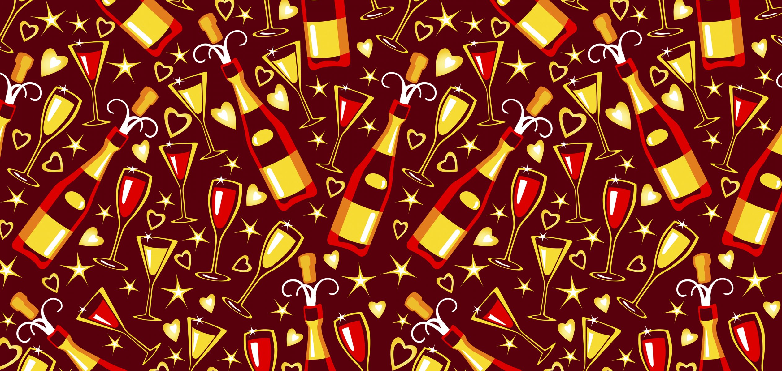 holiday textures glass glasses of the bottle champagne burgundy vector star heart