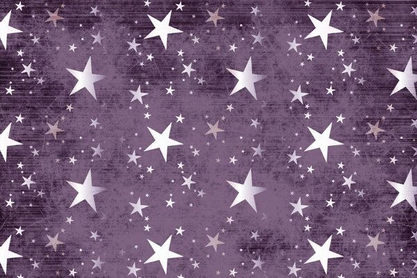 Étoiles argentées sur fond lilas