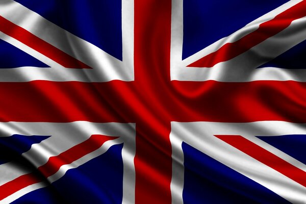 Grafische Darstellung der britischen Flagge im Wind