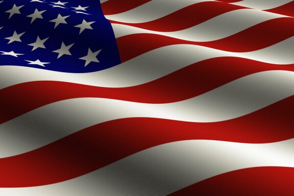 Streifen und Sterne sind auf die US-Flagge gemalt
