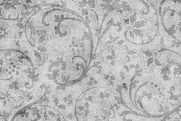 Texture vintage in bianco e nero con motivo vegetale