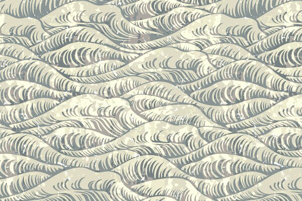 La trama del mare con le sue onde nei toni del bianco e del grigio