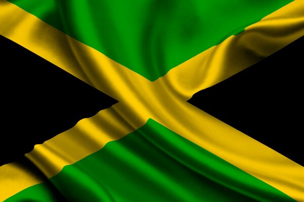 Bandera de Jamaica negro amarillo verde
