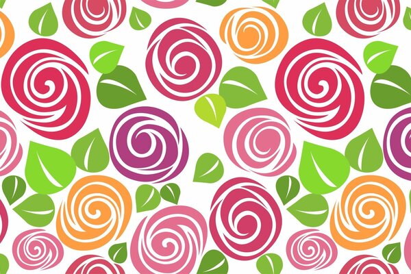 Bright flowers on a white background