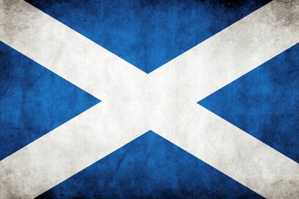 Texture. Flag of Scotland with grey streaks