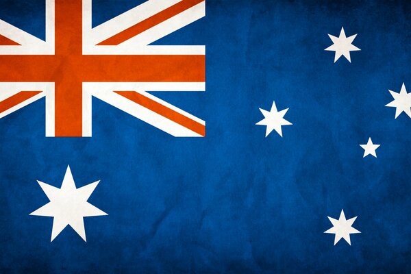 Flag of Australia with texture on the background