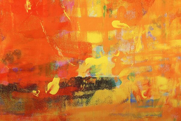 Abstraction d orange, jaune, bleu, noir