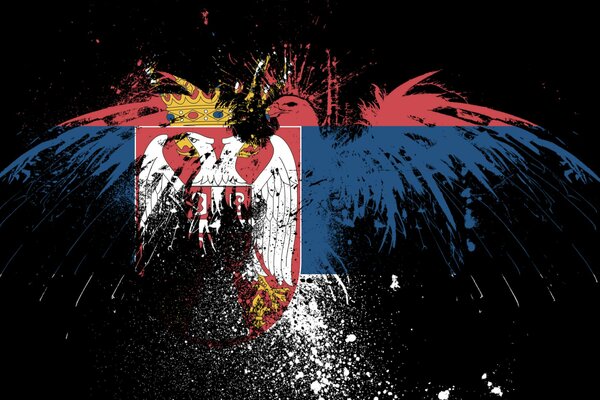 Serbische Flagge der Adler-Brüder