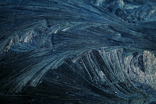 Frost pattern on frozen glass