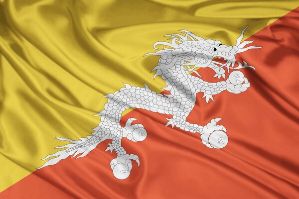 Zeichnung der Flagge des Königreichs Bhutan