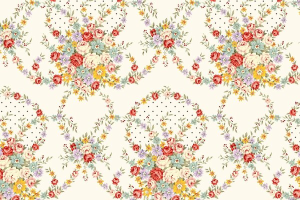 Patrón de flores pequeñas al estilo provenzal