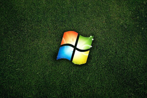 Logo auf grünem Gras Hintergrund