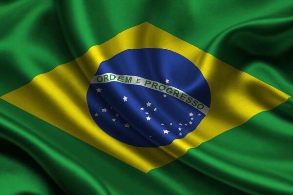 Drapeau du Brésil vert jaune bleu