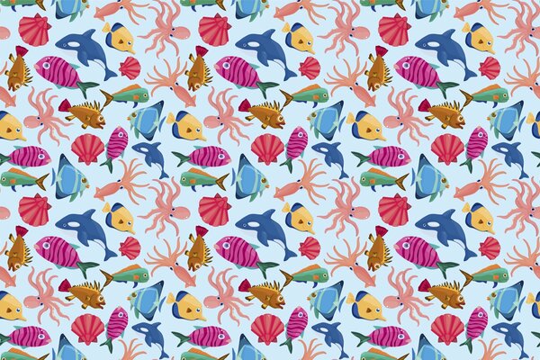 Bild von kleinen und bunten Fischen