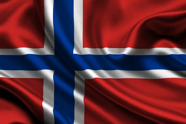 Bandera roja, azul y blanca de Noruega