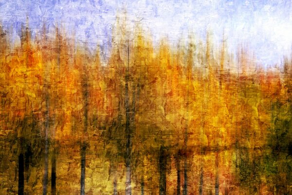 Pintura de otoño con textura original