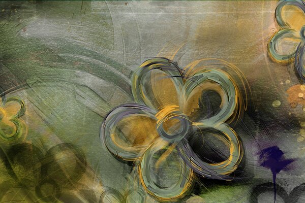 Fiori dipinti con colori gialli