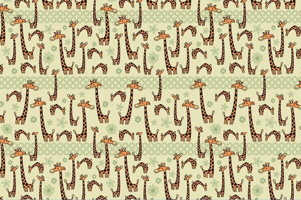 Beige texture with giraffes. Humor