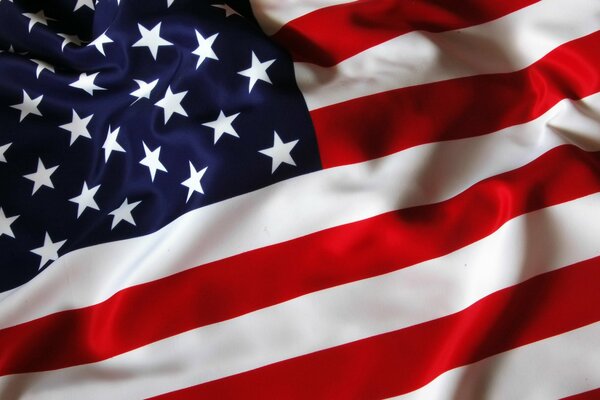 Symbol państwa USA flaga z czerwono-białymi paskami i gwiazdami na niebieskim tle
