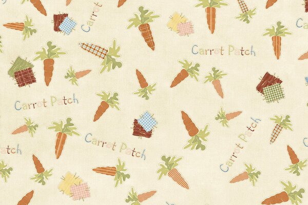 Children s texture with carrots and inscriptions