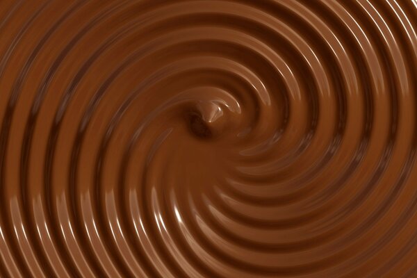 Brown background of liquid chocolate. Chocolate circles