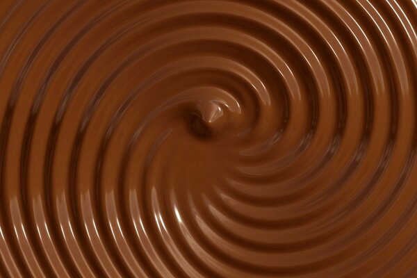 Fond brun de chocolat liquide. Cercles de chocolat