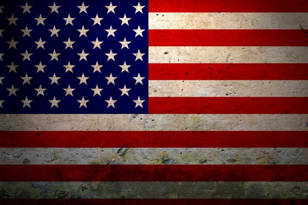 Текстурный американский флаг с тёмными краями