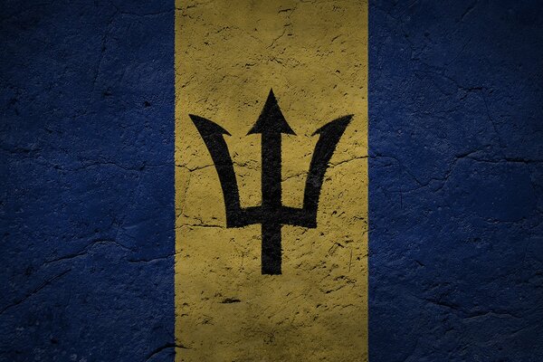 Flagge von Barbados, einem Staat in der Karibik