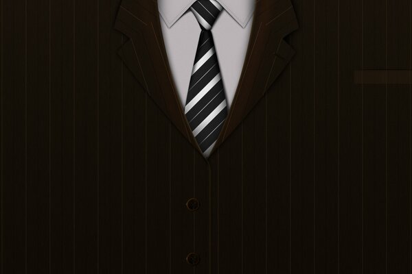 Brown suit and black and white jacket