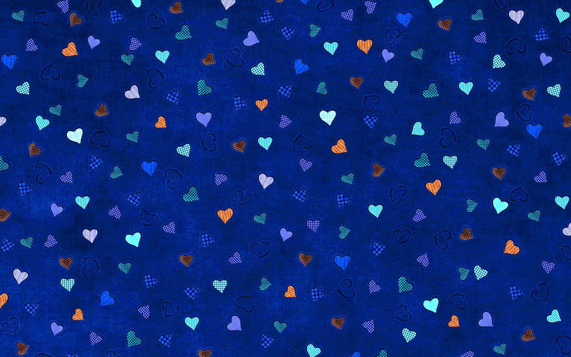 corazones azul fondo