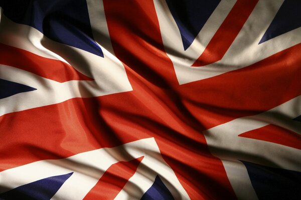 The English British flag is flying in the wind