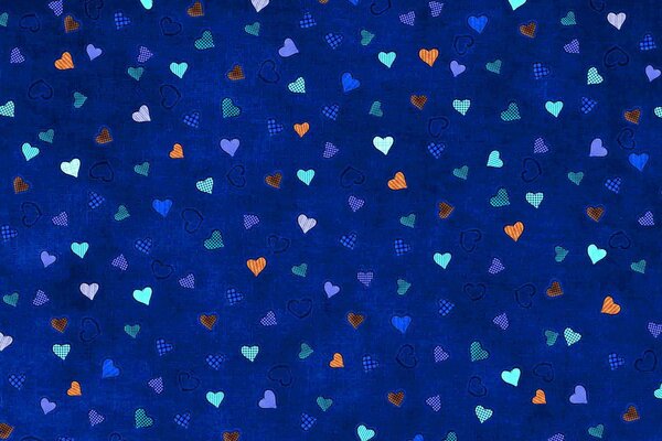 Delicate blue background with hearts